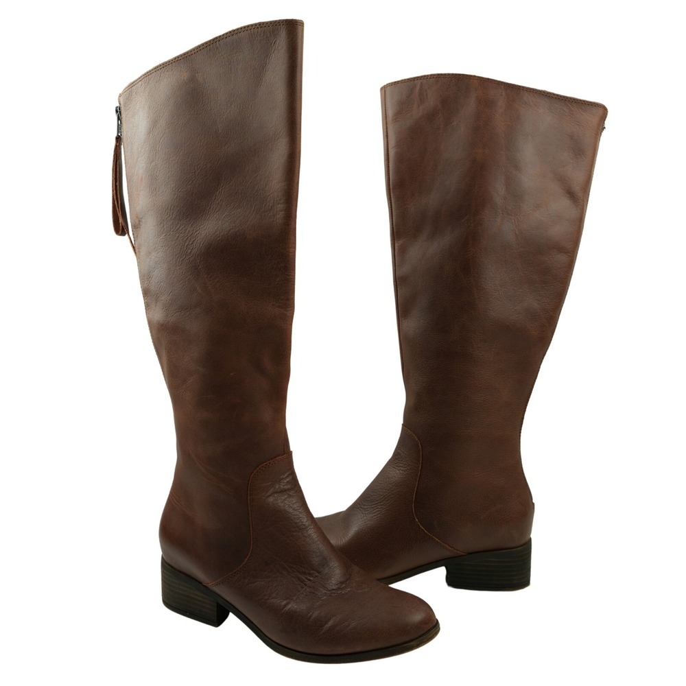 Lucky Brand Boots Womens 8.5M Knee High Leather Lanesha Slouch Boots